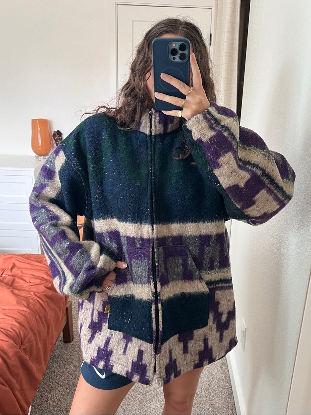 Vintage Molina "Indian Drawing" Full-Zip Fleece Jacket